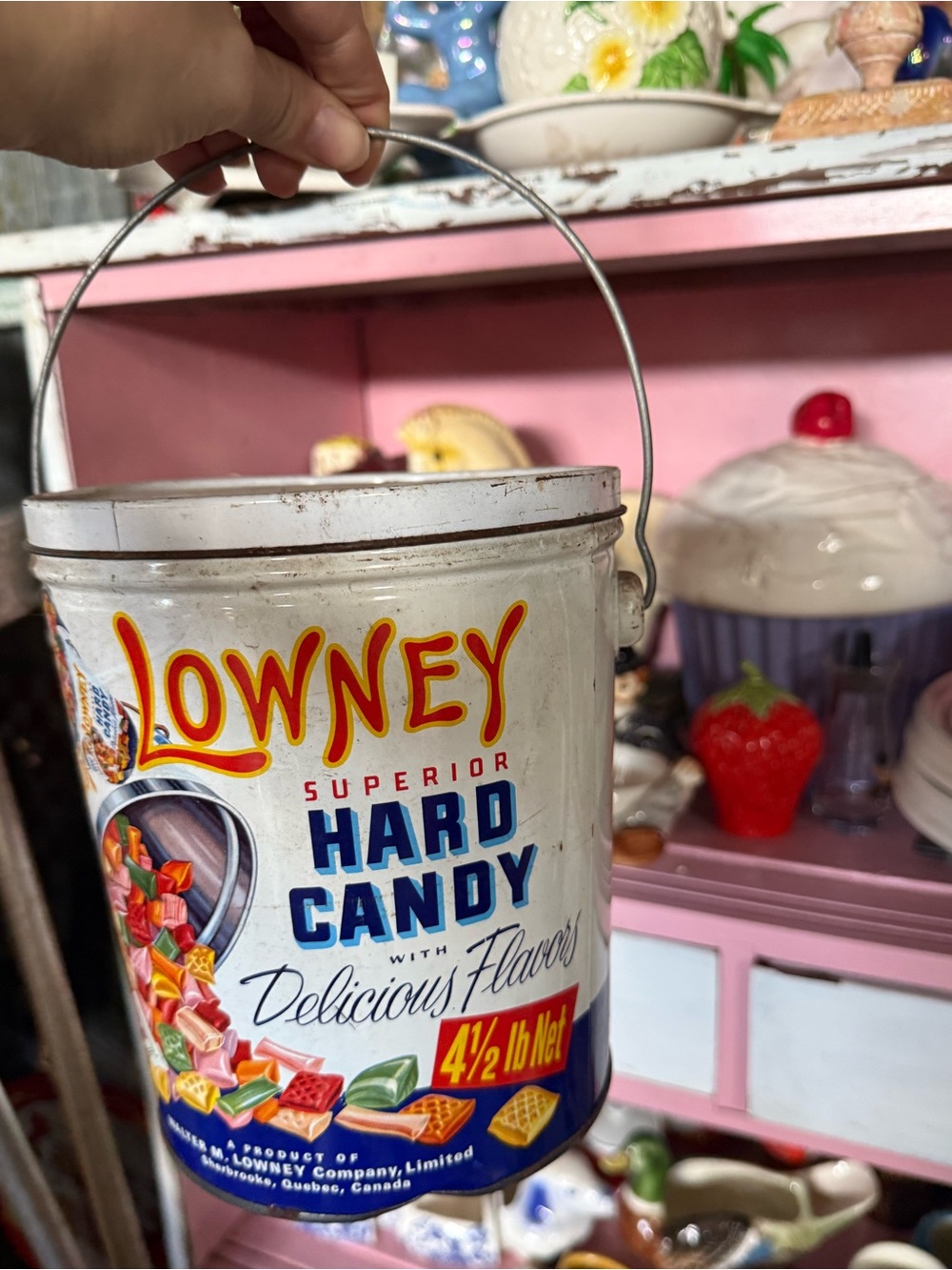 Vintage hard candy 🍭 tin pail